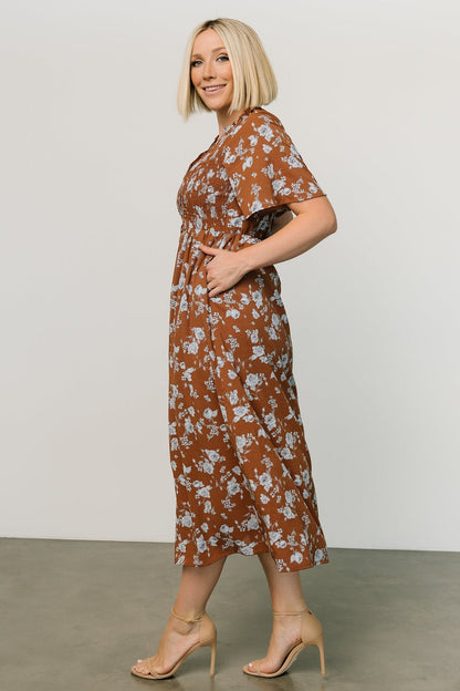 Botega Midi Dress | Brown + Blue