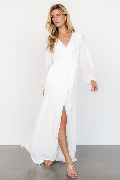 Breanne Faux Wrap Maxi Dress | Off White