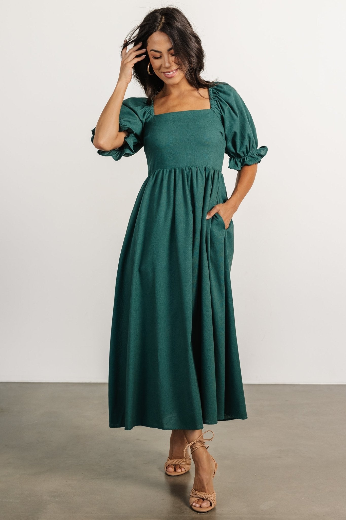 Britton Midi Dress | Evergreen