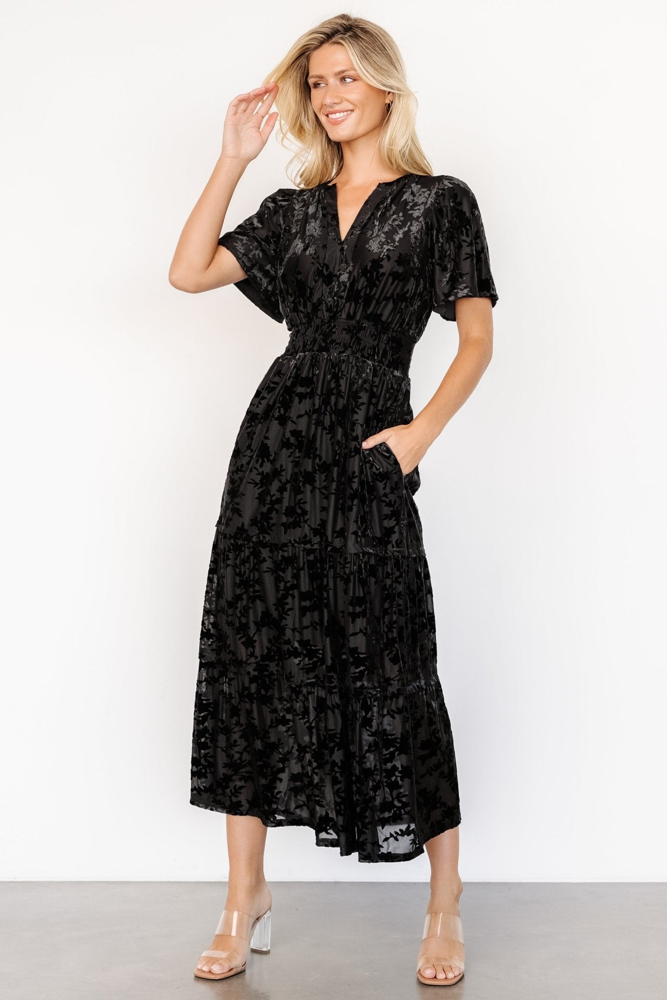 Bronwyn Velvet Dress | Black