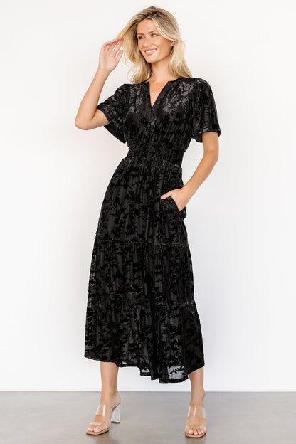 Bronwyn Velvet Dress | Black