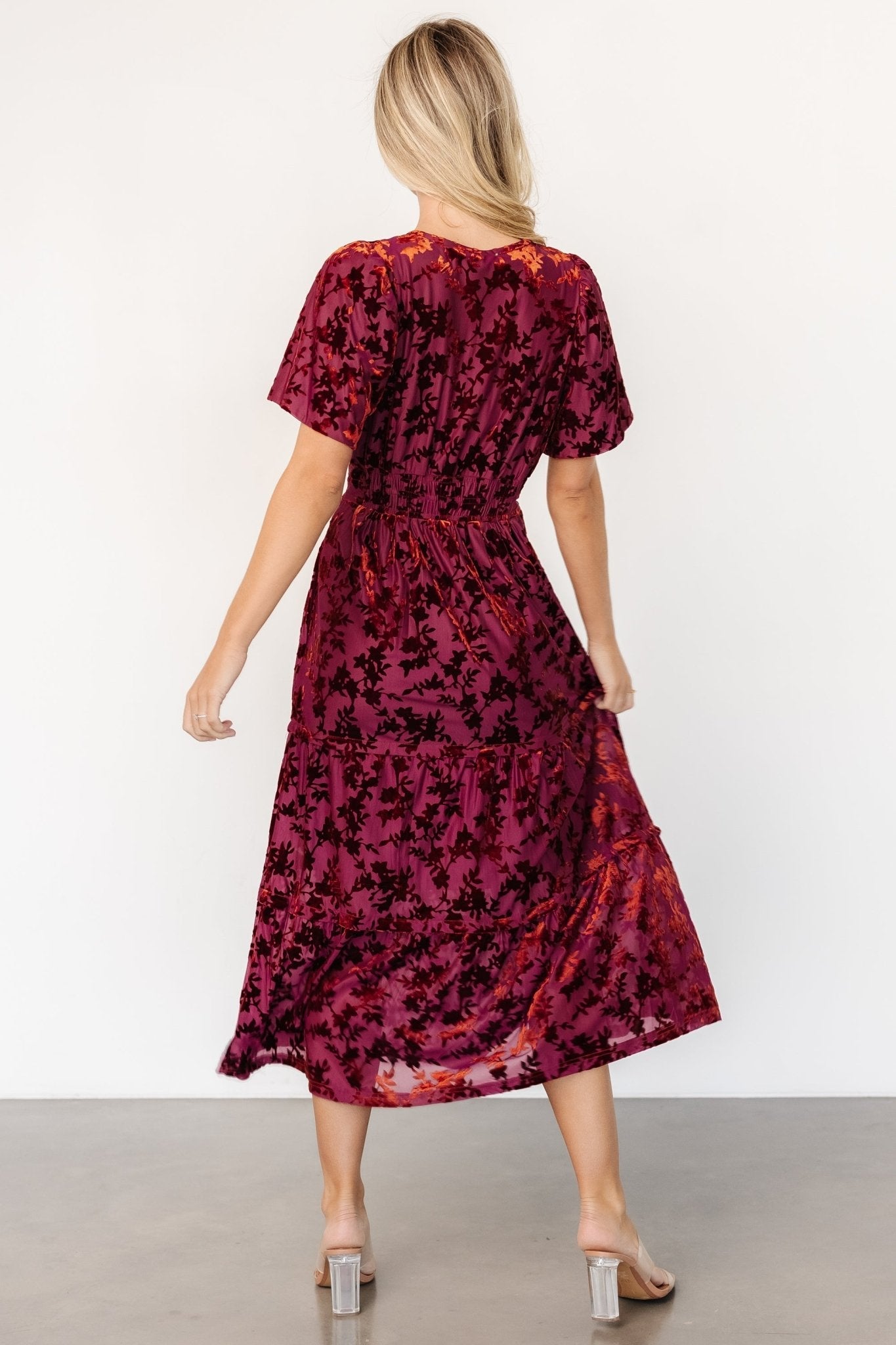 Bronwyn Velvet Dress | Rust
