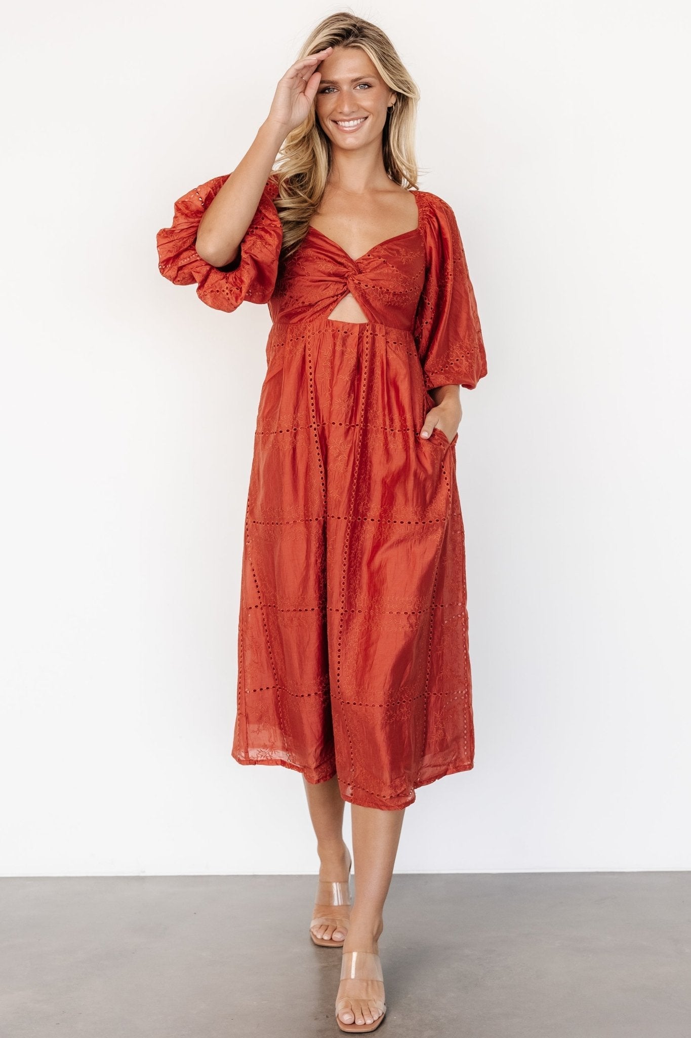 Brynn Midi Dress | Rust