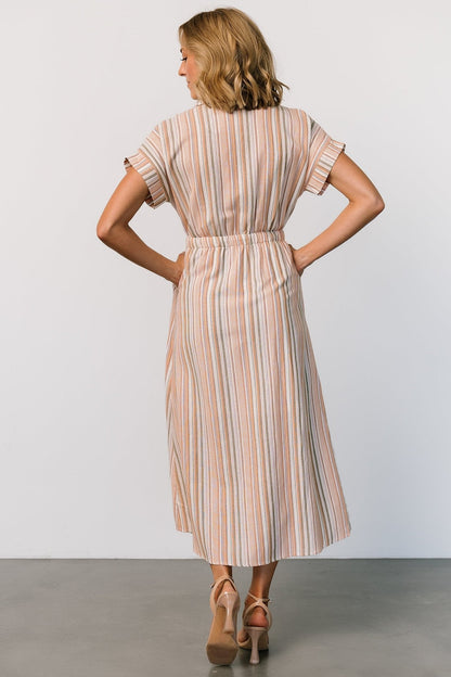 Carole Midi Dress | Multi Stripe