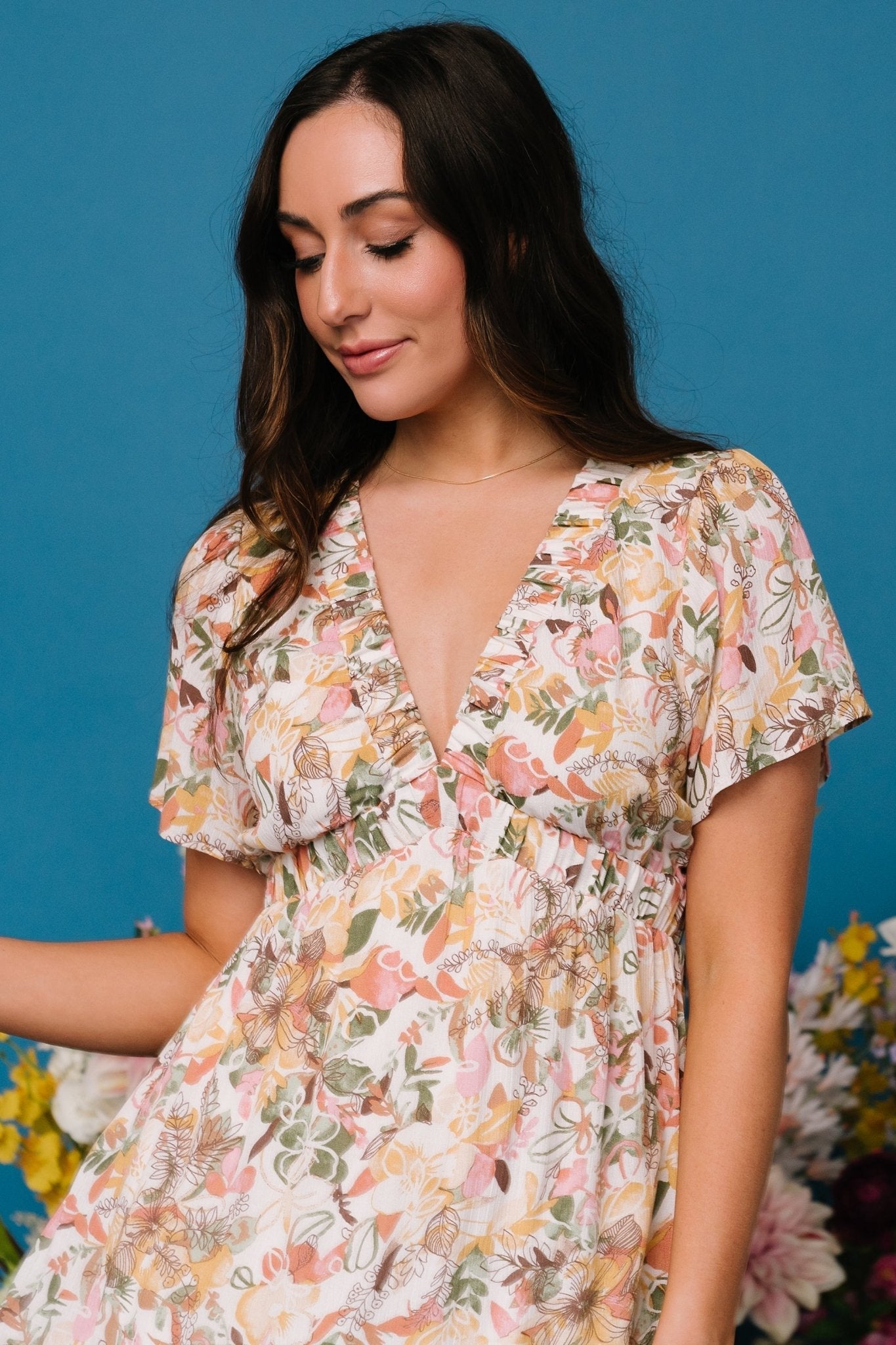 Cassie Short Sleeve Dress | Multi Floral