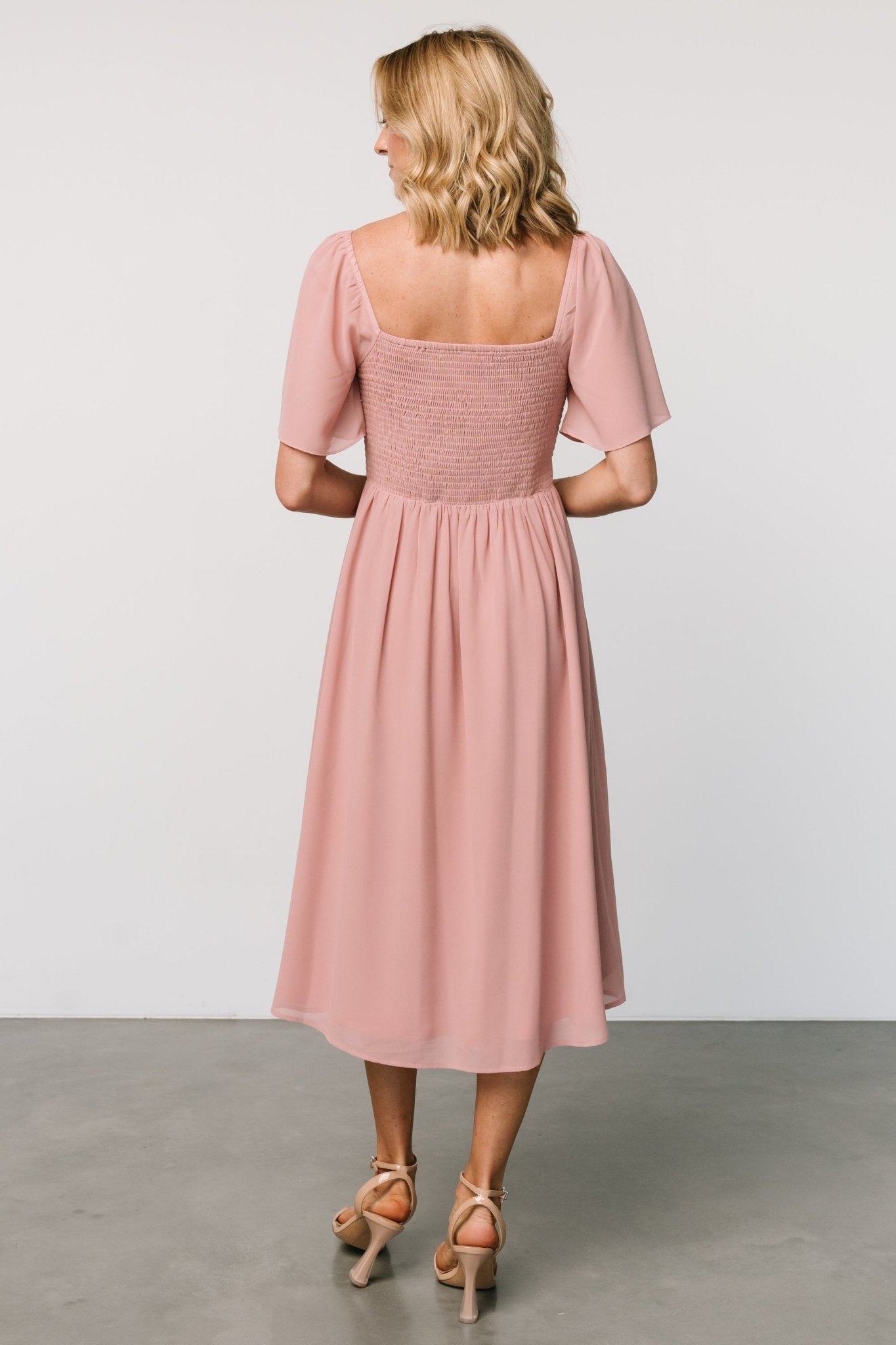 Colette Sweetheart Midi Dress | Blush