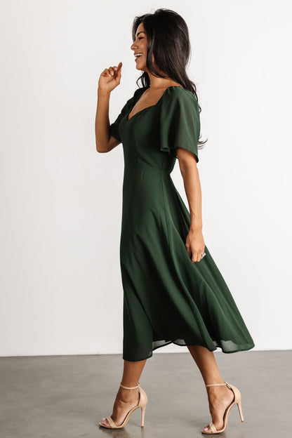 Colette Sweetheart Midi Dress | Evergreen