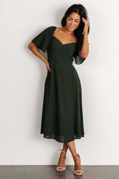 Colette Sweetheart Midi Dress | Evergreen