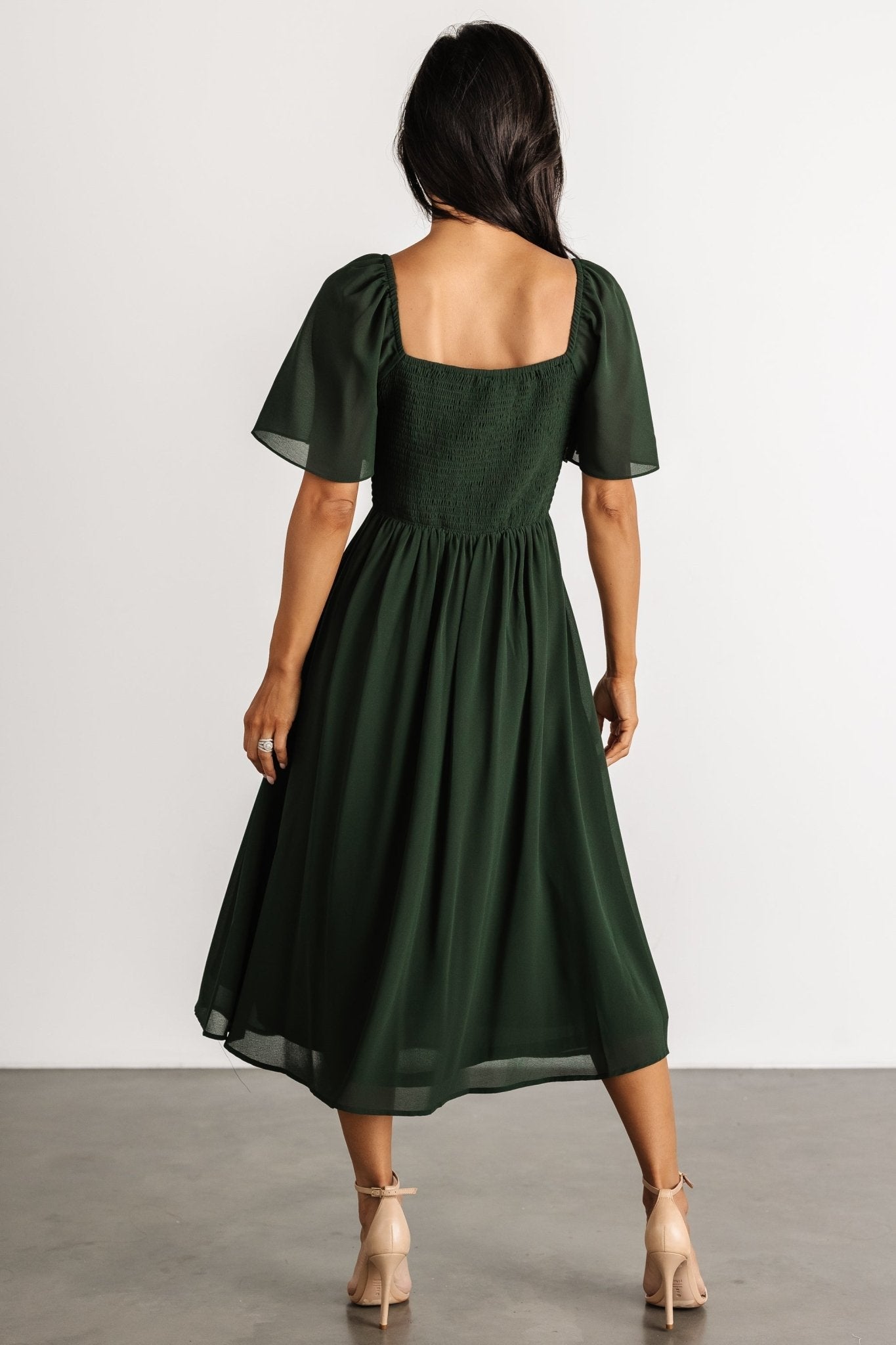 Colette Sweetheart Midi Dress | Evergreen