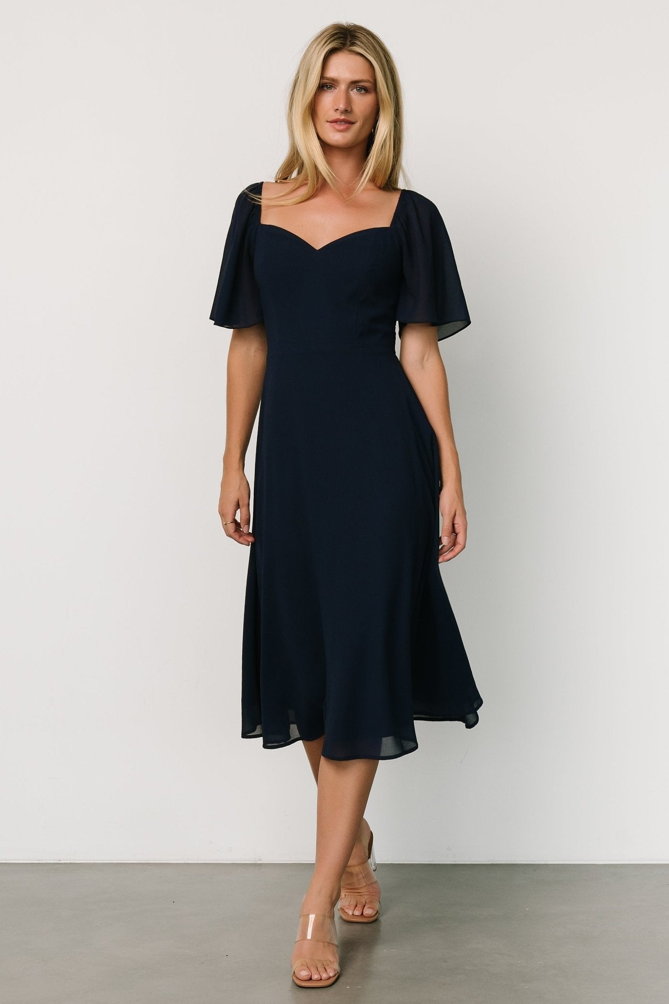 Colette Sweetheart Midi Dress | Navy