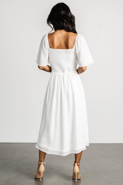 Colette Sweetheart Midi Dress | White