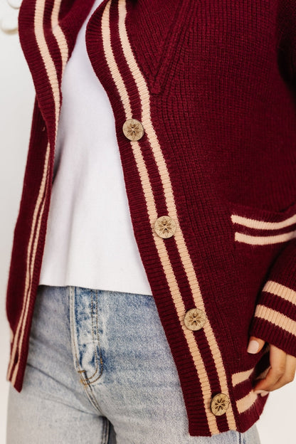 Corbett Knit Cardigan | Burgundy