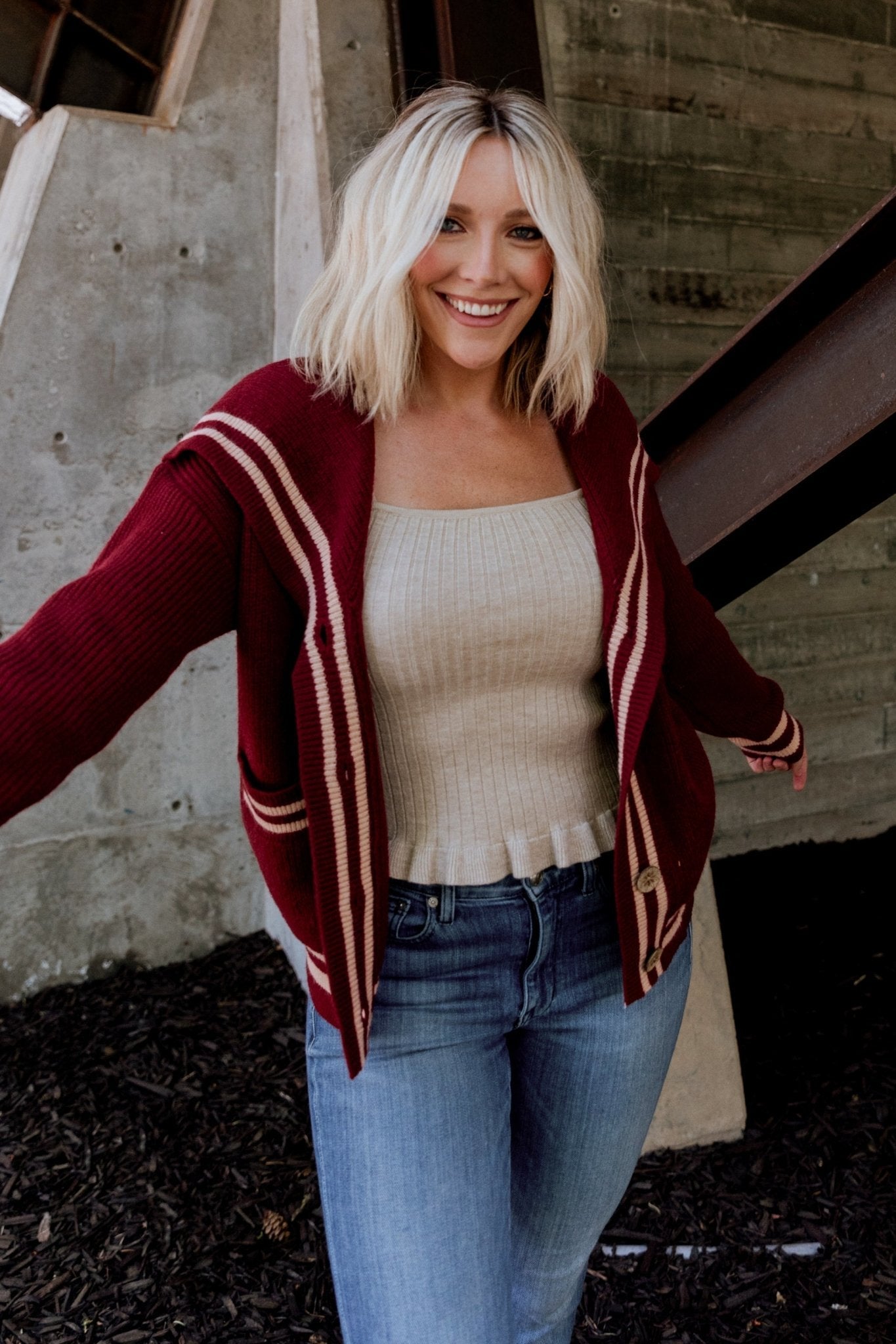 Corbett Knit Cardigan | Burgundy
