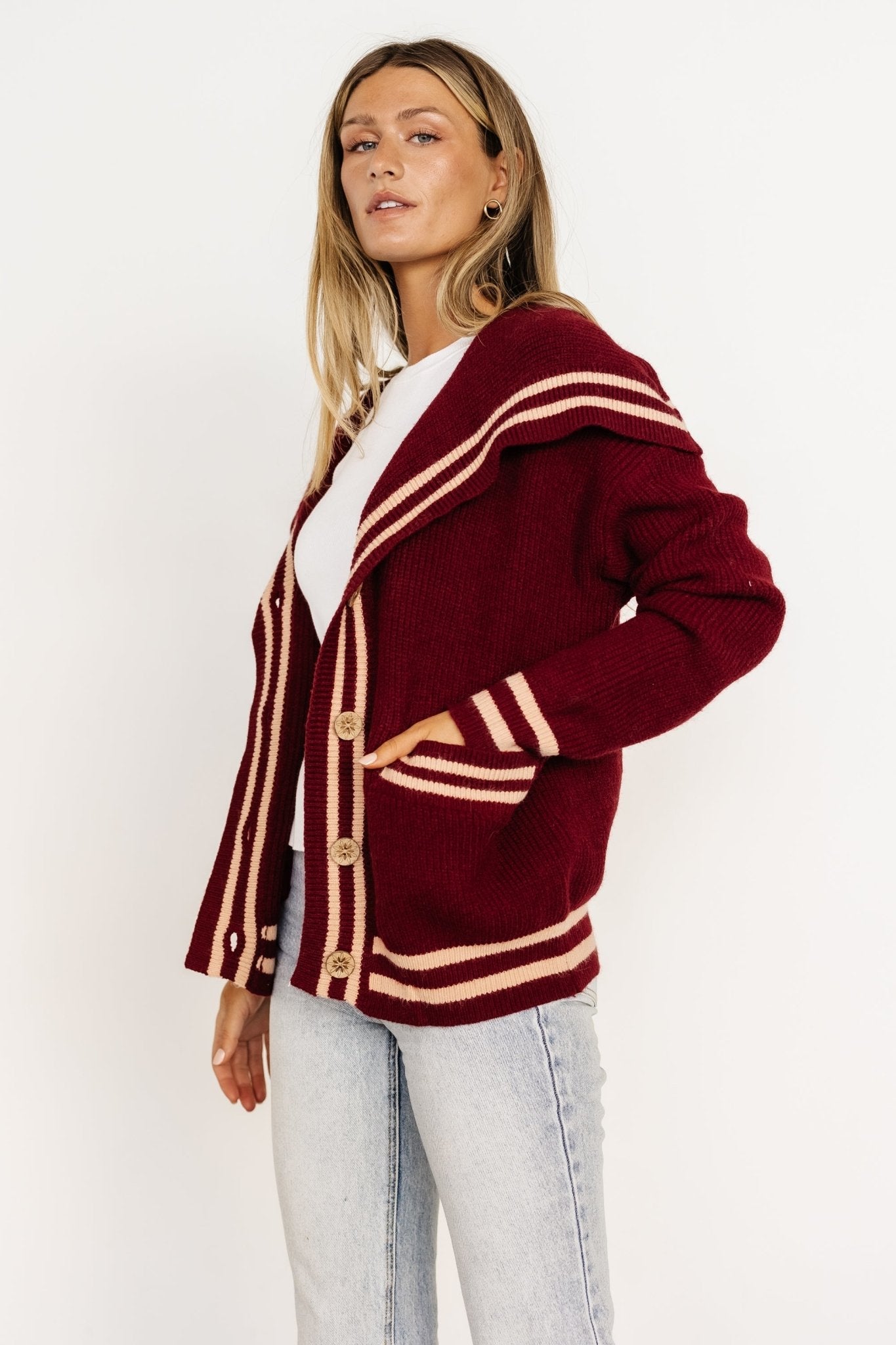 Corbett Knit Cardigan | Burgundy