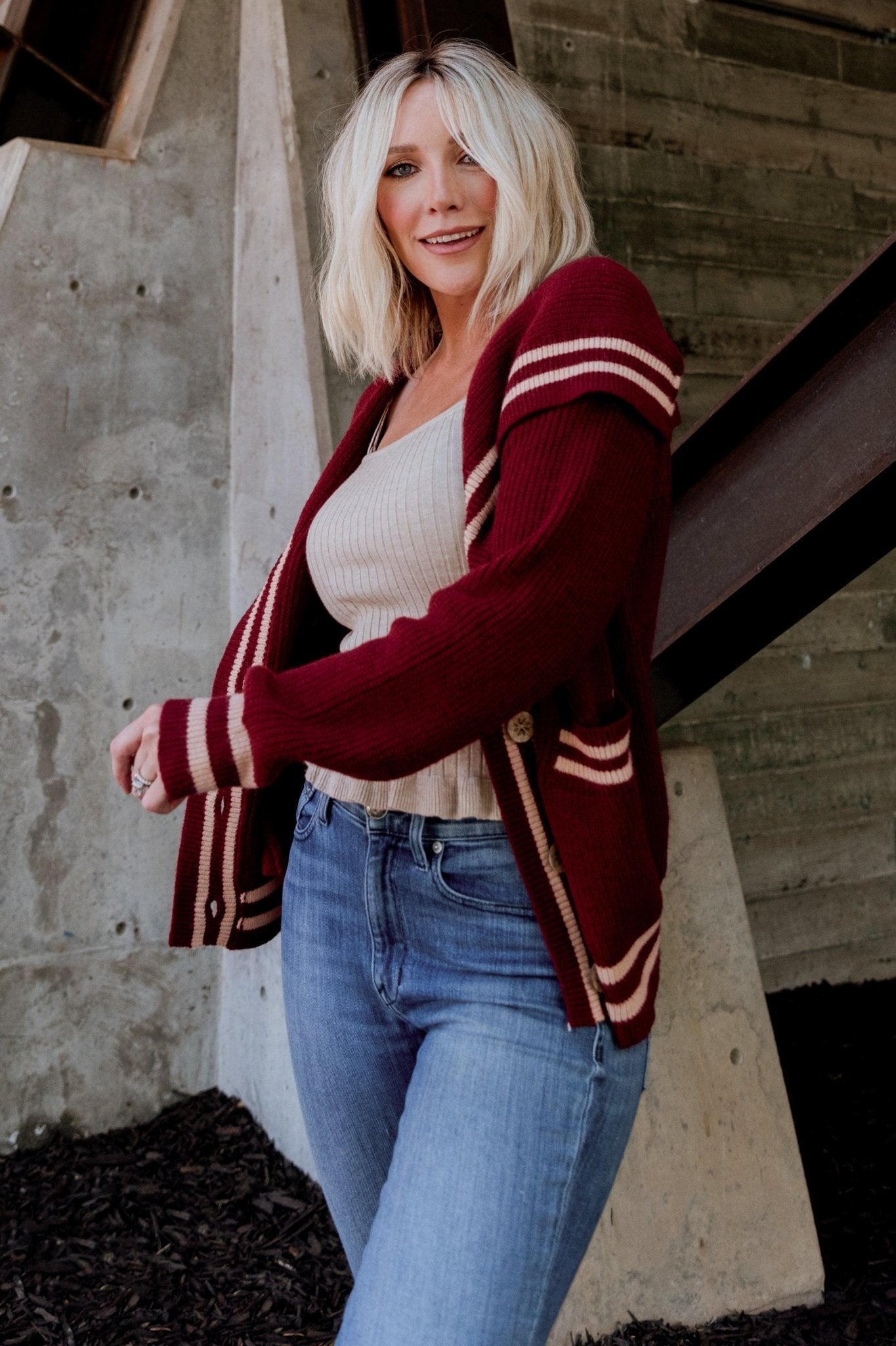 Corbett Knit Cardigan | Burgundy