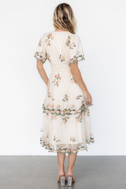 Cynthia Midi Dress | Cream Floral