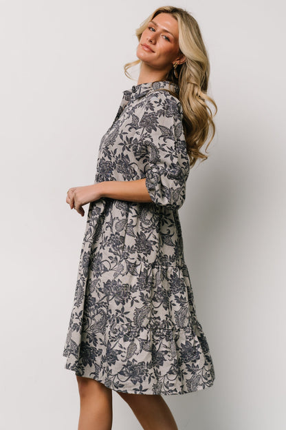 Dakota Babydoll Dress | Navy Print