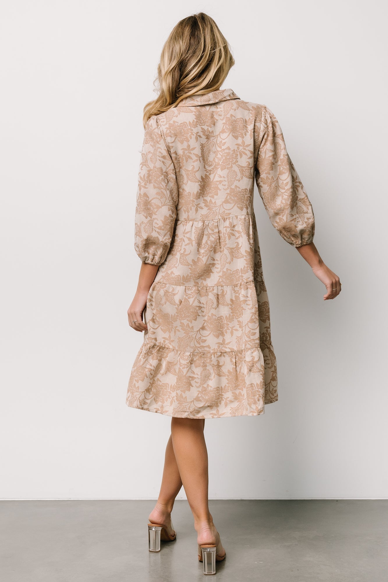 Dakota Babydoll Dress | Taupe Print