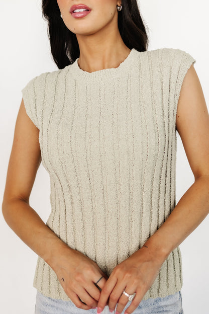 Dava Ribbed Top | Sage