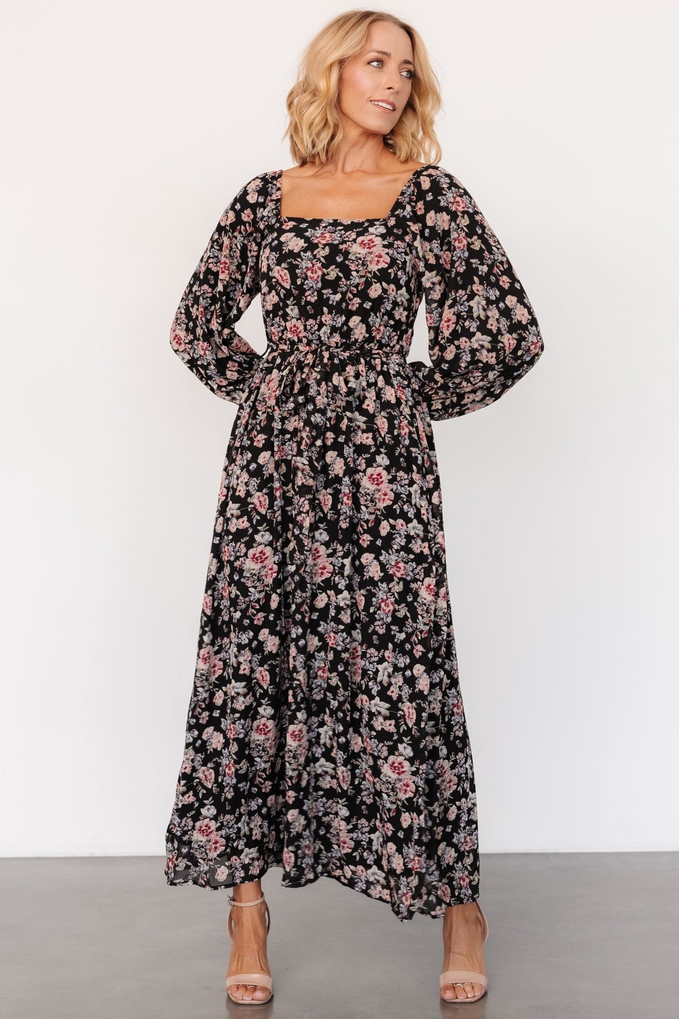 Della Dress | Black Multi Floral