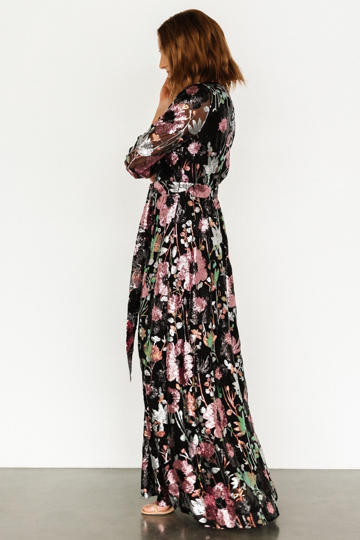 Destiny Sequin Maxi Dress | Black Multi