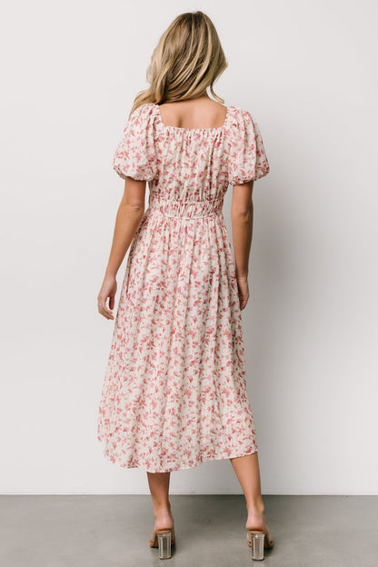 Dorine Midi Dress | Ivory + Blush Floral
