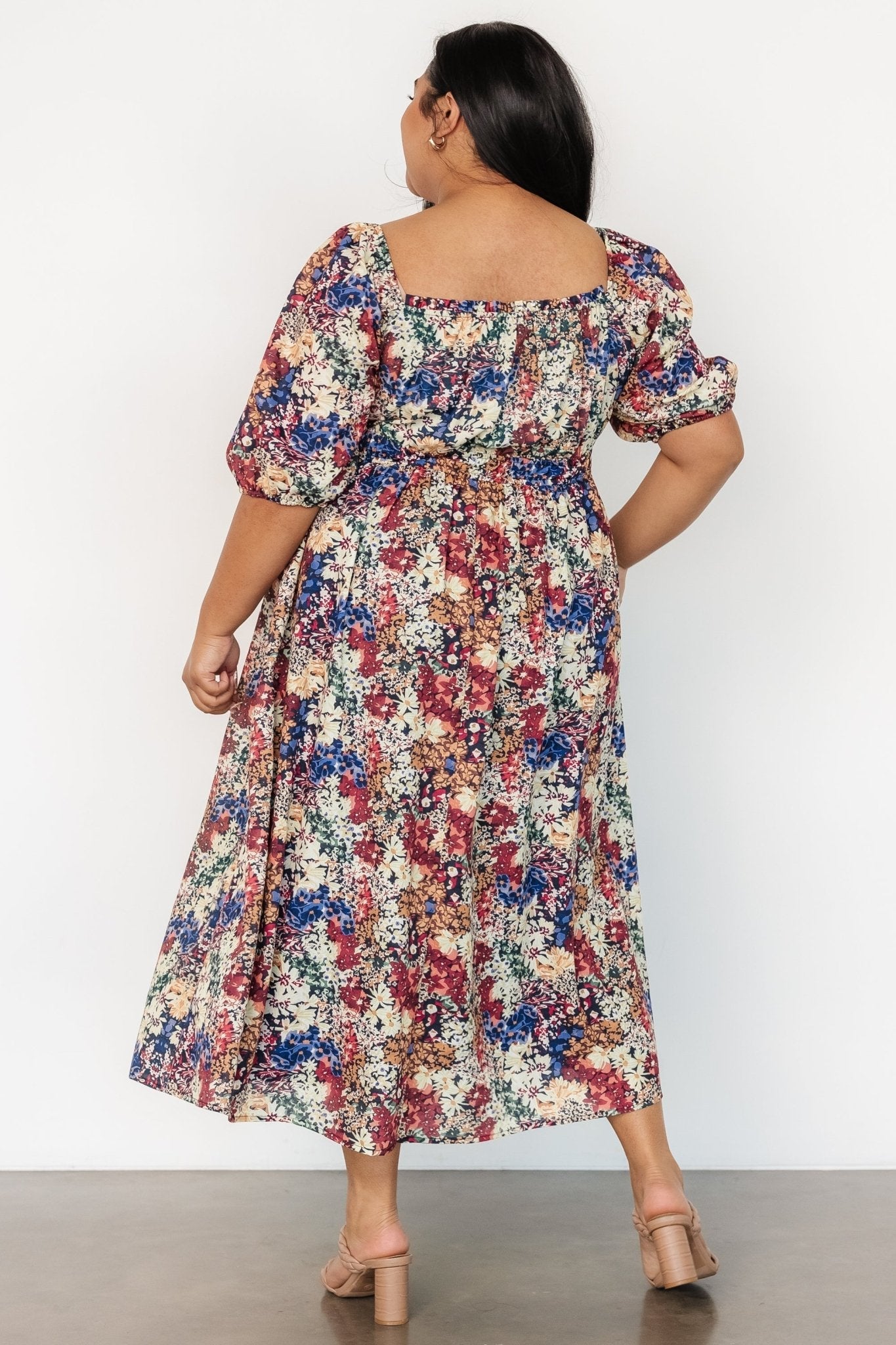 Eden Midi Dress | Black Multi Print