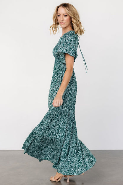 Eliza Maxi Dress | Green Print