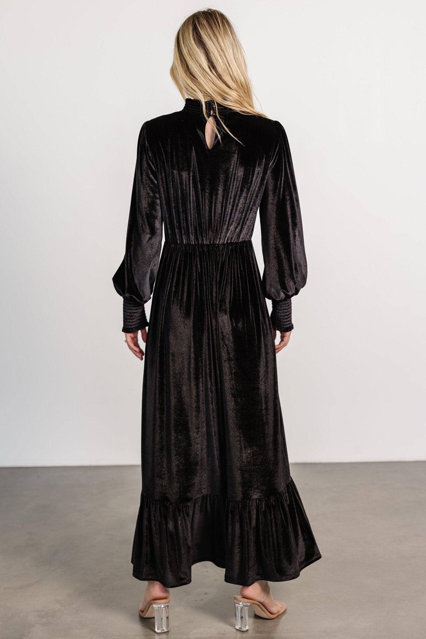 Elodie Velvet Maxi Dress | Black
