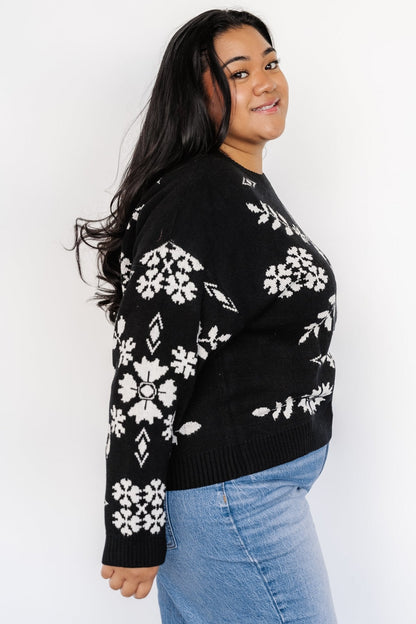 Elsa Sweater | Black + Off White