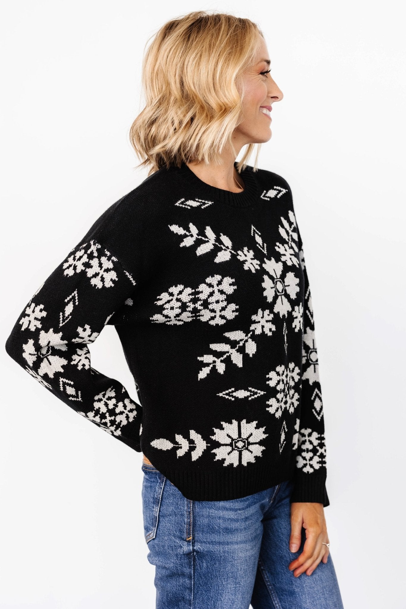 Elsa Sweater | Black + Off White