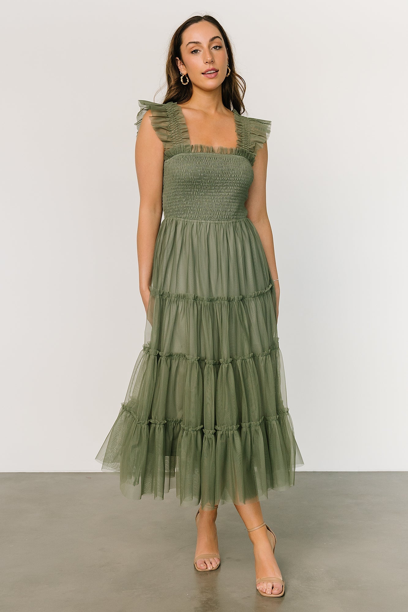 Emma Smocked Tulle Dress | Sage