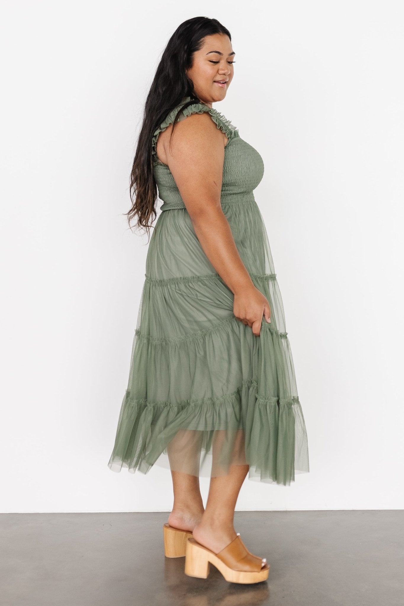 Emma Smocked Tulle Dress | Sage