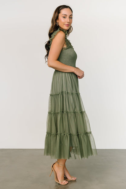 Emma Smocked Tulle Dress | Sage
