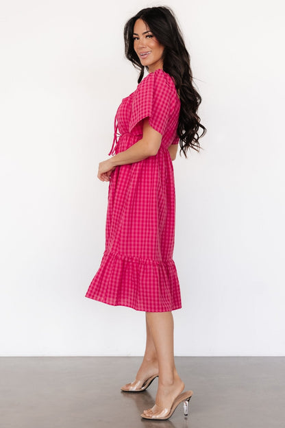 Erica Dress | Pink Gingham Print