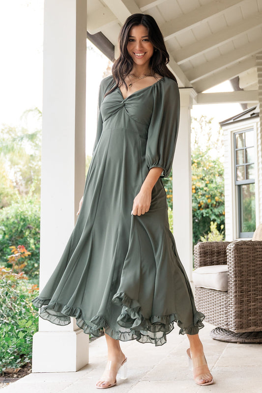 Estefania Maxi Dress | Dark Sage