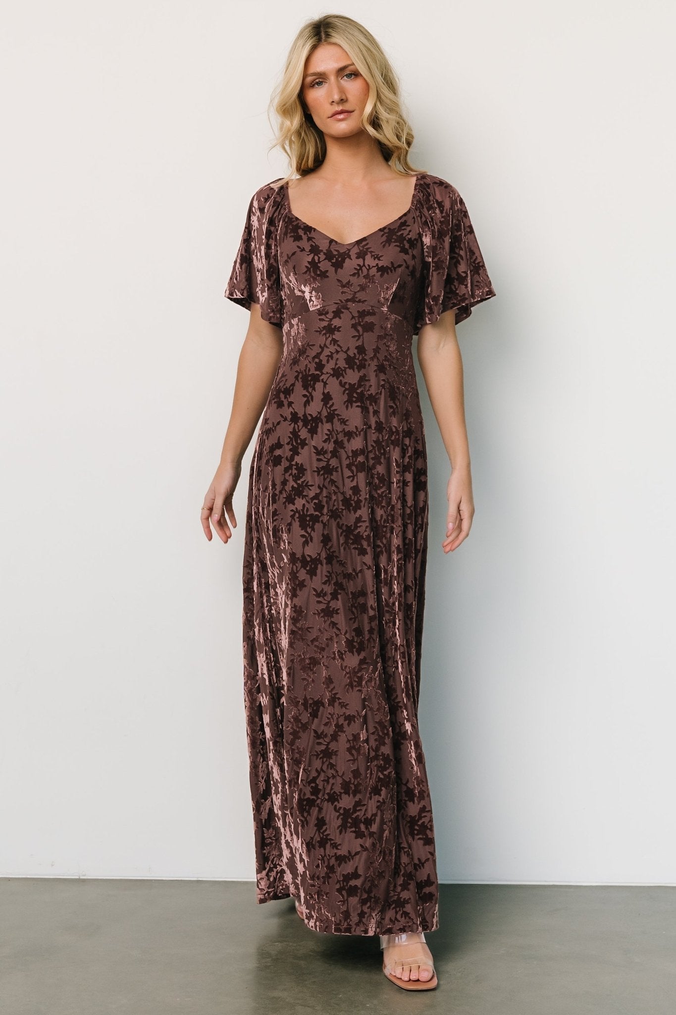 Everley Velvet Maxi Dress | Espresso