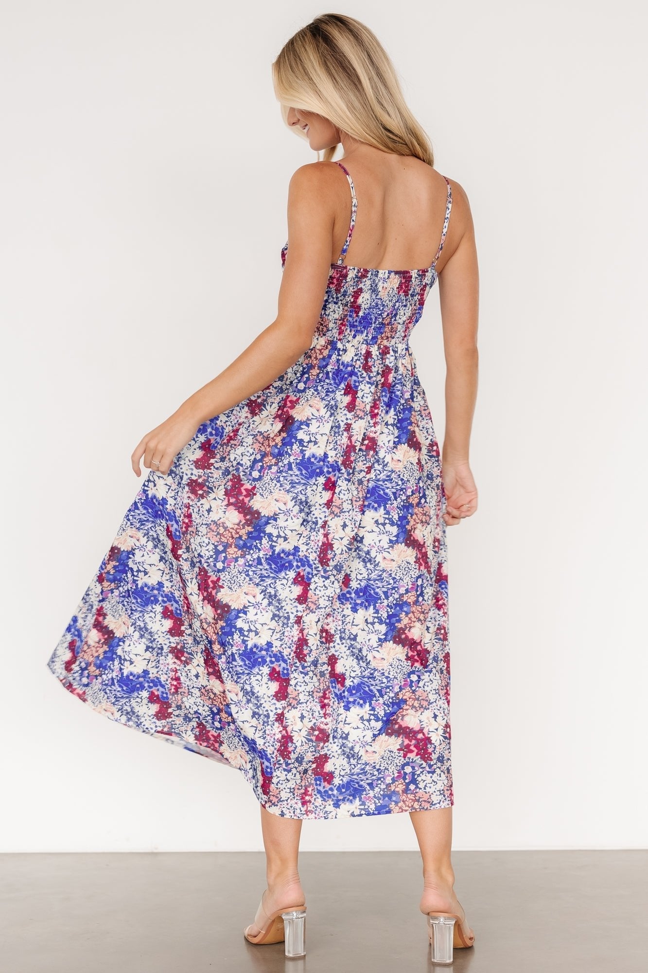 Evette Sweetheart Tank Dress | Blue Multi