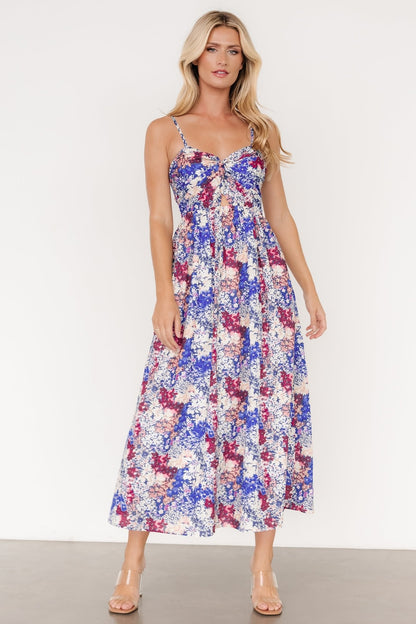 Evette Sweetheart Tank Dress | Blue Multi