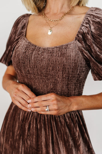 Fay Velvet Midi Dress | Cocoa