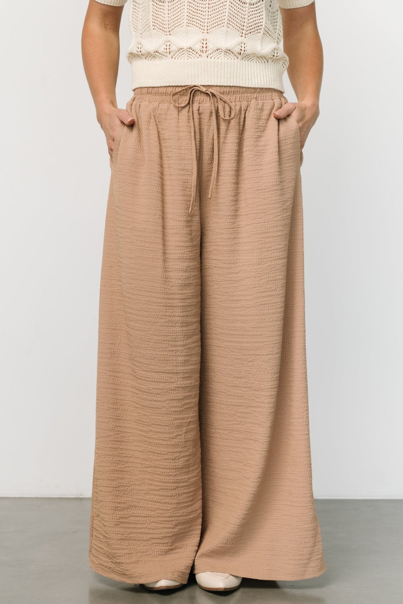 Florence Textured Pants | Beige