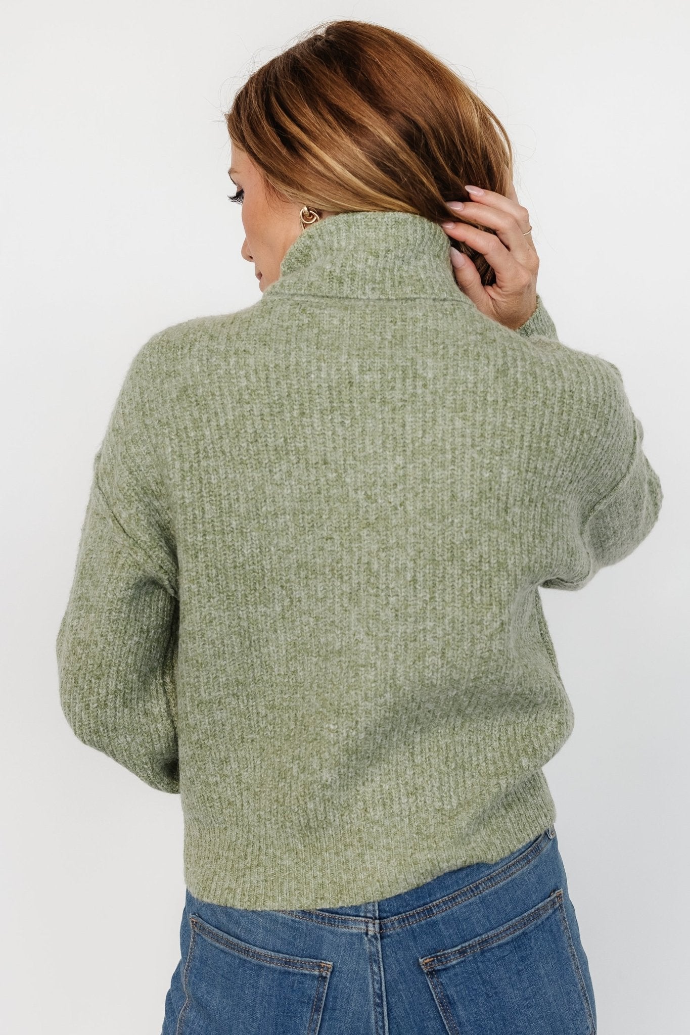 Frannie Knit Turtleneck Sweater | Olive