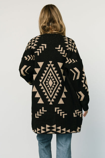 Hays Oversized Cardigan | Black + Tan