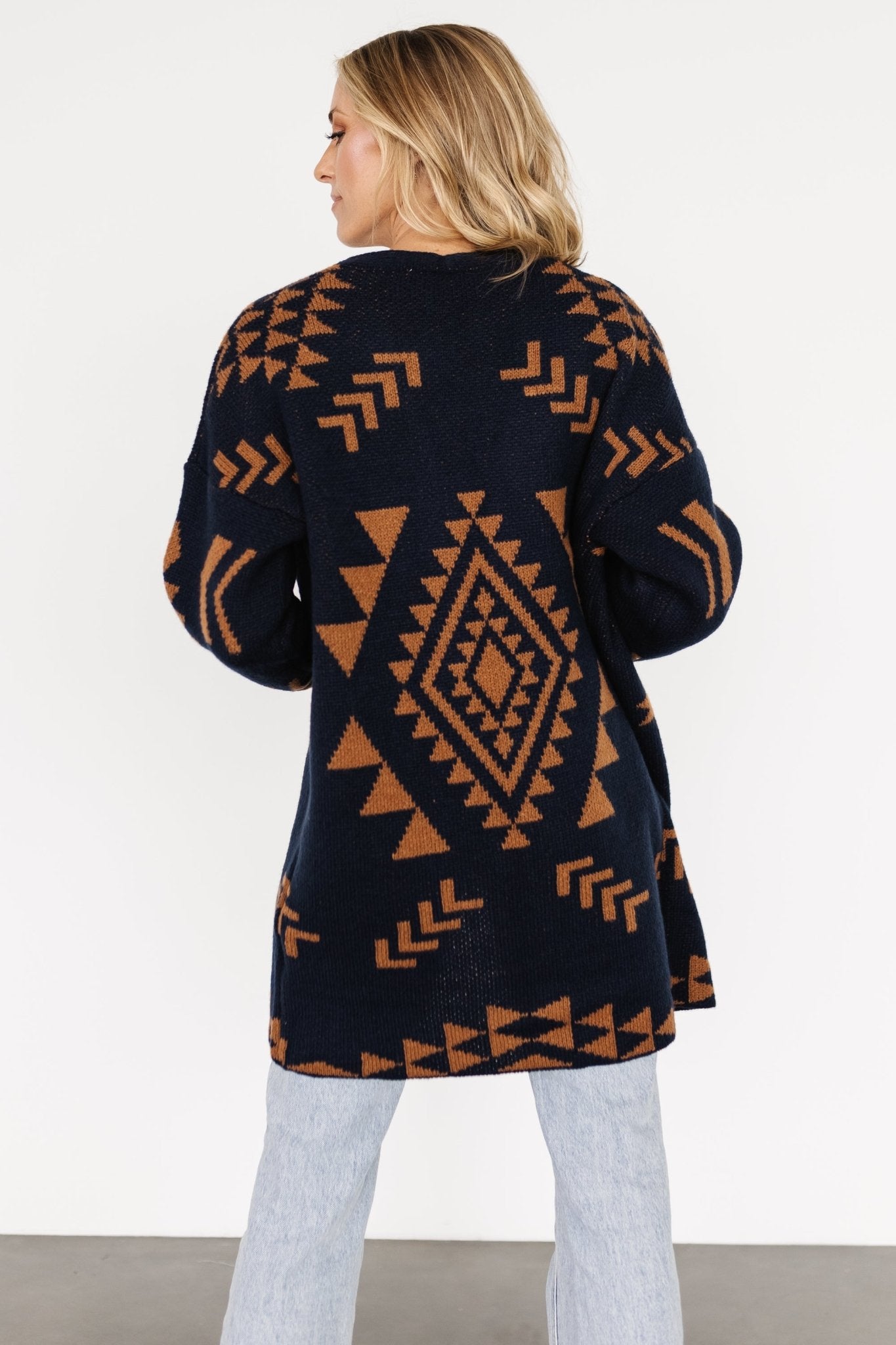 Hays Oversized Cardigan | Navy + Camel