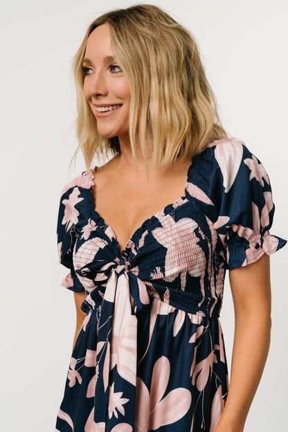 Hilaria Maxi Dress | Navy + Blush