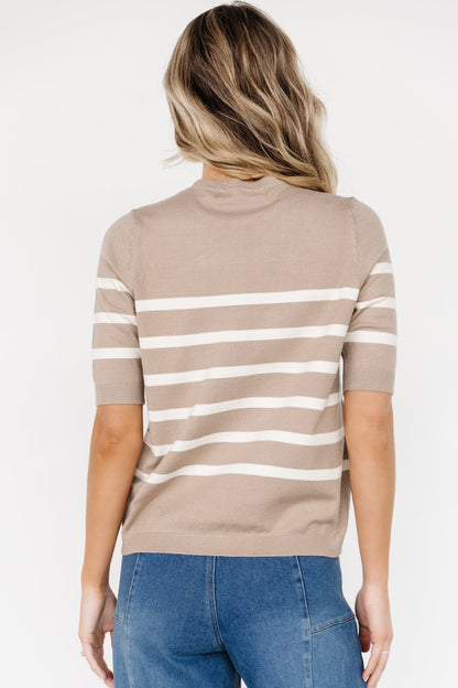 Huntington Striped Top | Stone + Cream