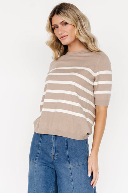 Huntington Striped Top | Stone + Cream