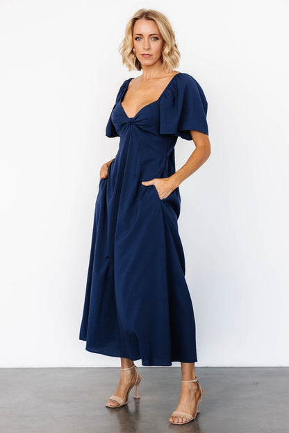 Indie Back Tie Dress | Navy