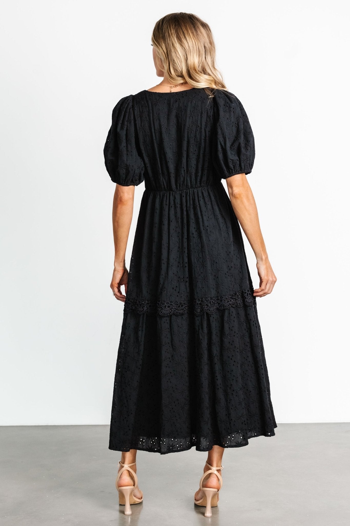 Jackie Eyelet Maxi Dress | Black