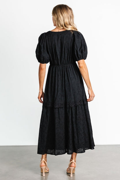 Jackie Eyelet Maxi Dress | Black